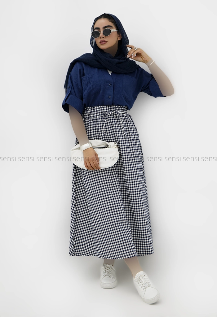 شومیز زنانه یقه هفت پاگن کد1006315